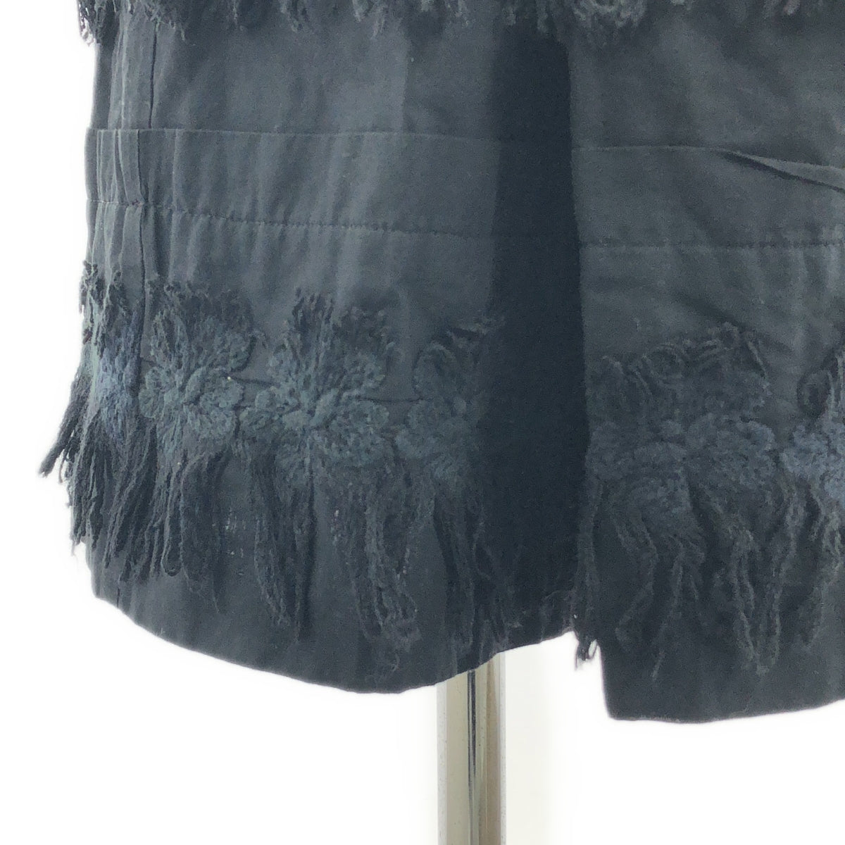 tao COMME des GARCONS / 타오콤 데 갤슨 | 2010SS | 코튼 엠브로이드 프린지 와이드 이지 팬츠 | XS | 블랙 | 여성