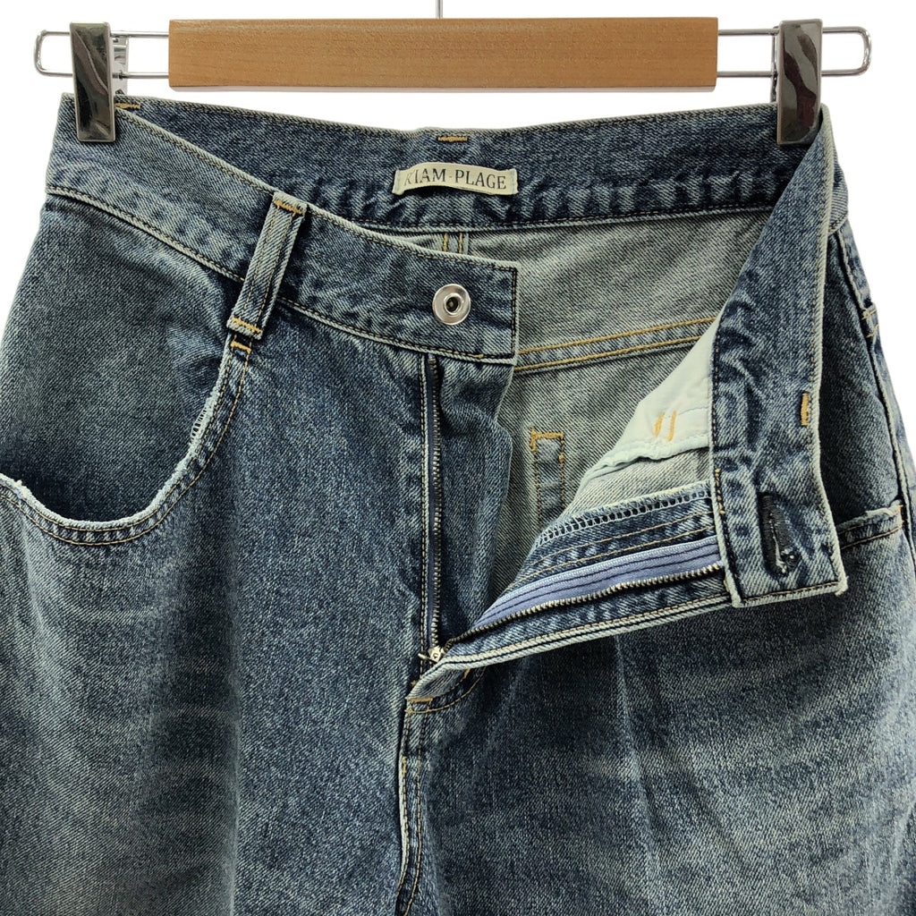 Plage / 플라주 | 2024AW | R'IAM WIDE / 데미지 가공 데님 와이드 팬츠 | 36 | 여성
