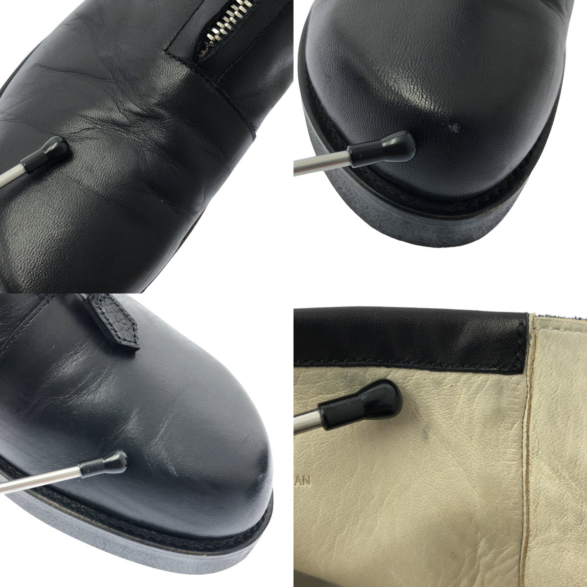 foot the coacher | 2024SS | 斜前拉鍊（鞋底硬度 50）斜前拉鍊皮靴 | 8 吋寬度 | 黑色 | 男款