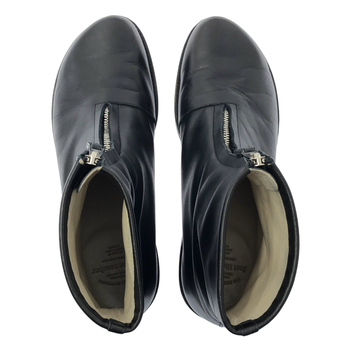 foot the coacher | 2024SS | 斜前拉鍊（鞋底硬度 50）斜前拉鍊皮靴 | 8 吋寬度 | 黑色 | 男款