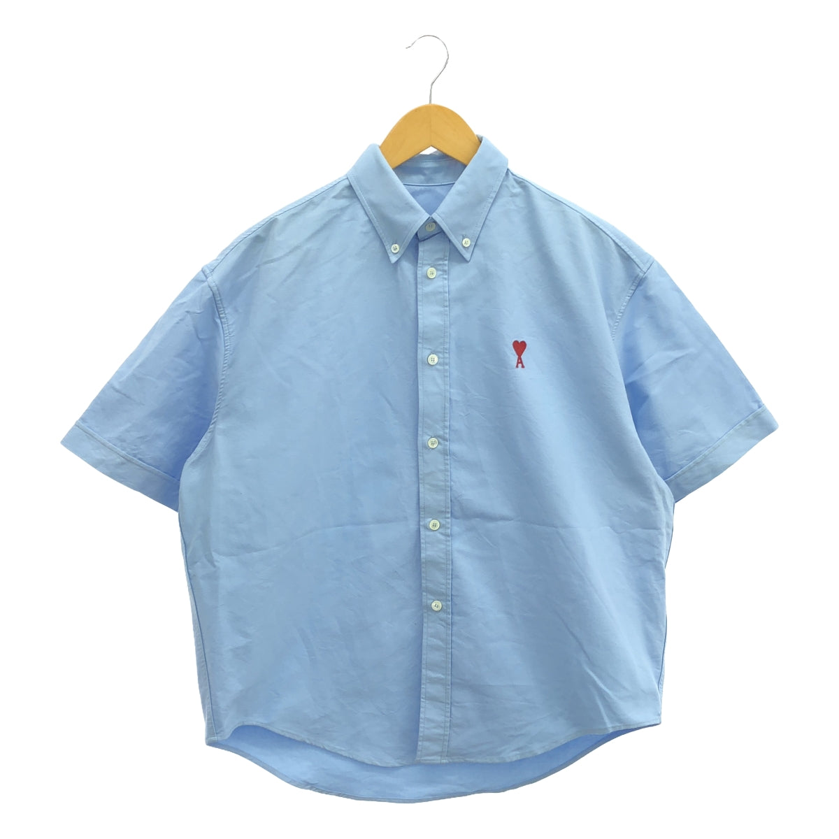 AMI Alexandre Mattiussi | Cotton Half Sleeve Over Button Down Shirt | XXS | Light Blue | Men's