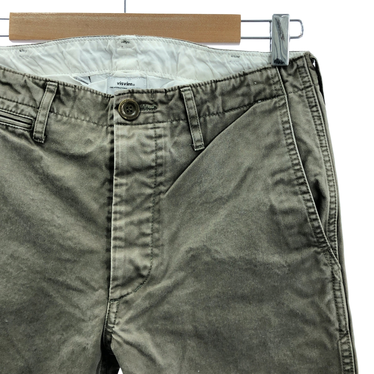 visvim | 毛邊斜紋布短褲 | S碼 | 卡其色 | 男款