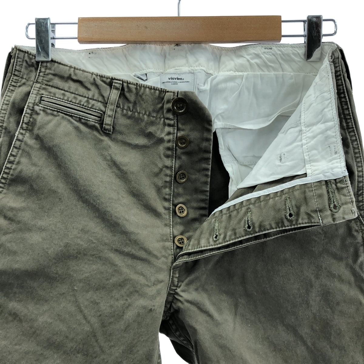 visvim | 毛邊斜紋布短褲 | S碼 | 卡其色 | 男款