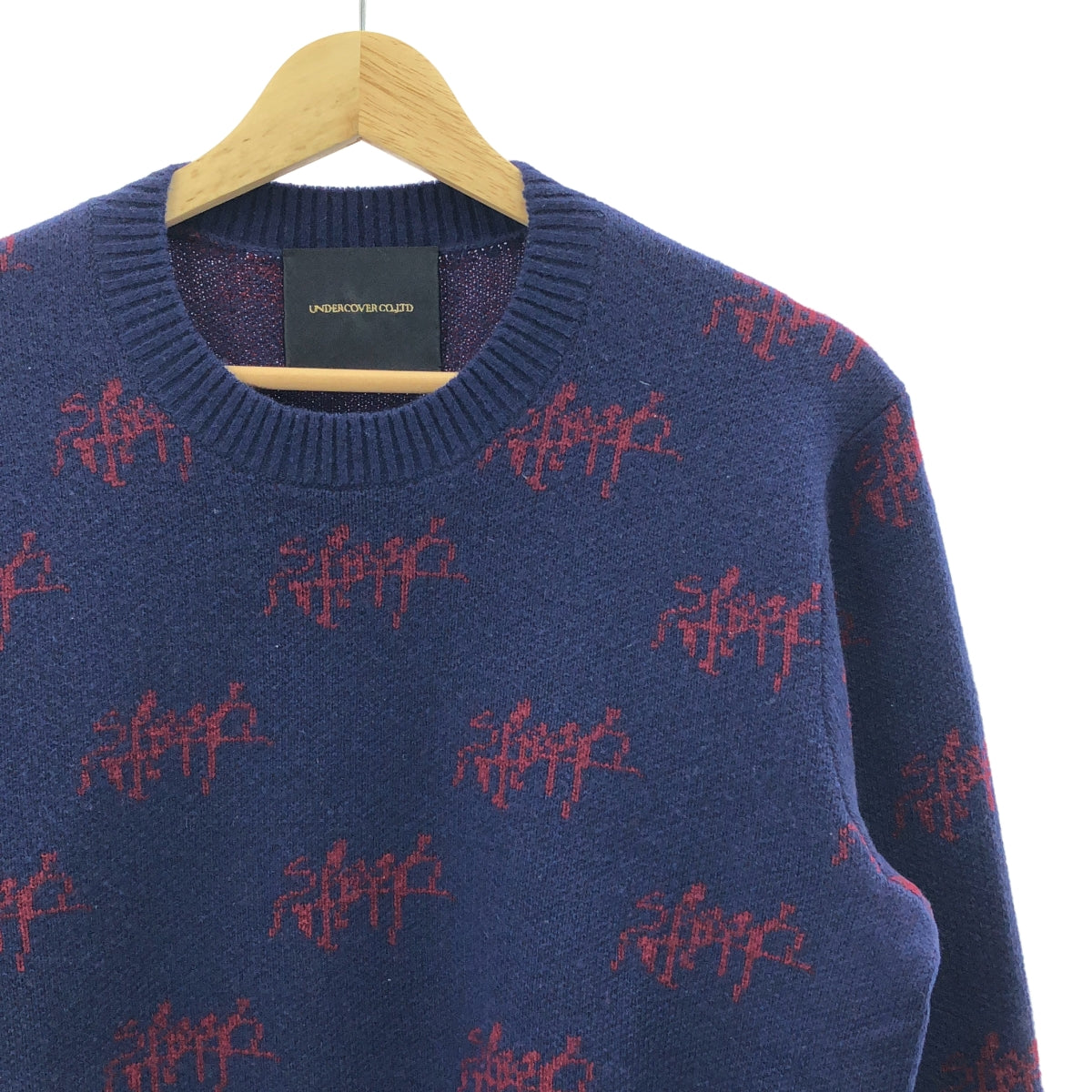 UNDER COVER / 언더커버 | SLASH 총무늬 울 캐시미어 크루넥 니트 | 2 |