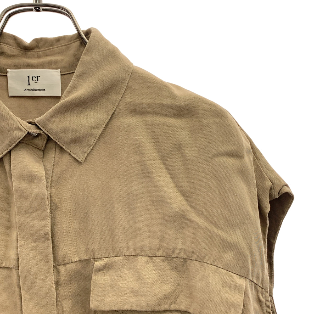 巴黎第一區 | 纖維素亞麻超大款後擺褶皺襯衫/罩衫 | 尺寸 38 | 女款