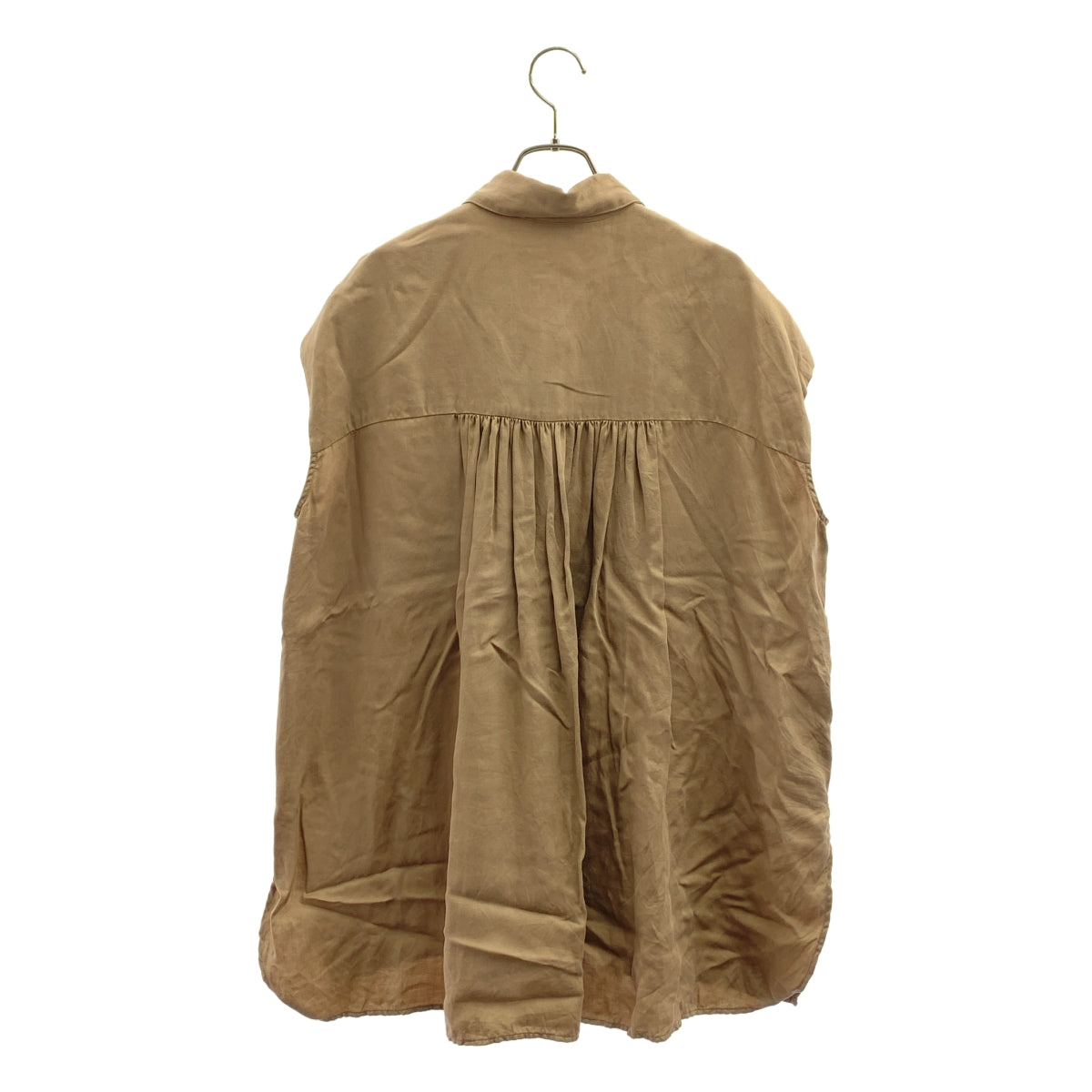 巴黎第一區 | 纖維素亞麻超大款後擺褶皺襯衫/罩衫 | 尺寸 38 | 女款