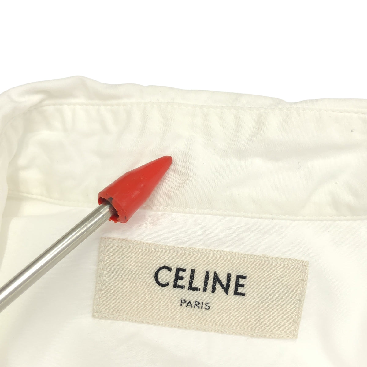 CELINE / 셀린느 | 코튼 포플린 긴팔 셔츠 | 37 | 화이트 | 남성