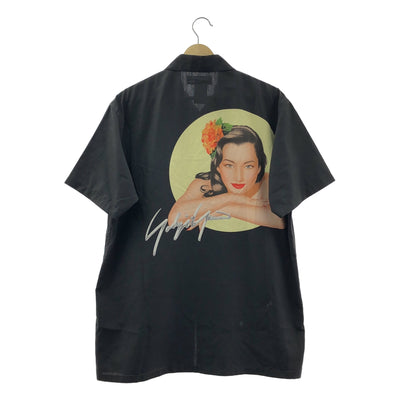YOHJI YAMAMOTO POUR HOMME | 2002SS | Saeko Tsuemura 插畫印花襯衫 | 3 碼 | 黑色 | 男款