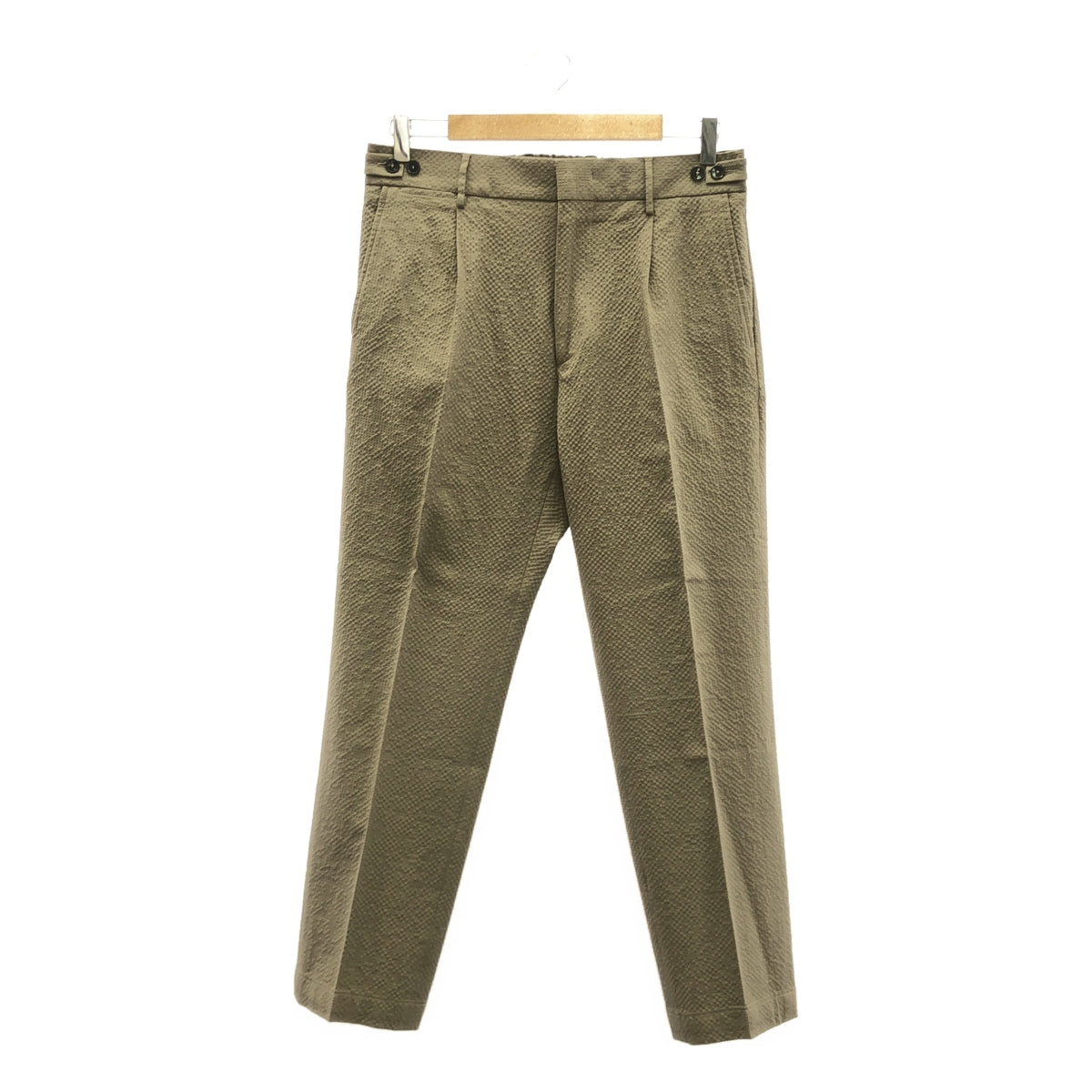 BERWICH | Seersucker 1-pleat back shirring tapered pants | 48 | Men's