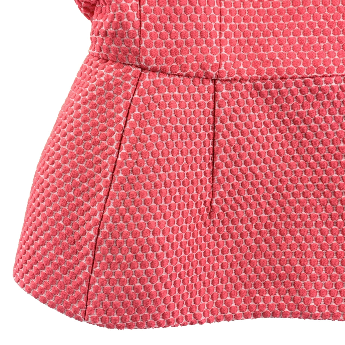 RED VALENTINO | 圓點繭型短袖無領外套 | 尺寸 38 | 粉紅/白色 | 女款