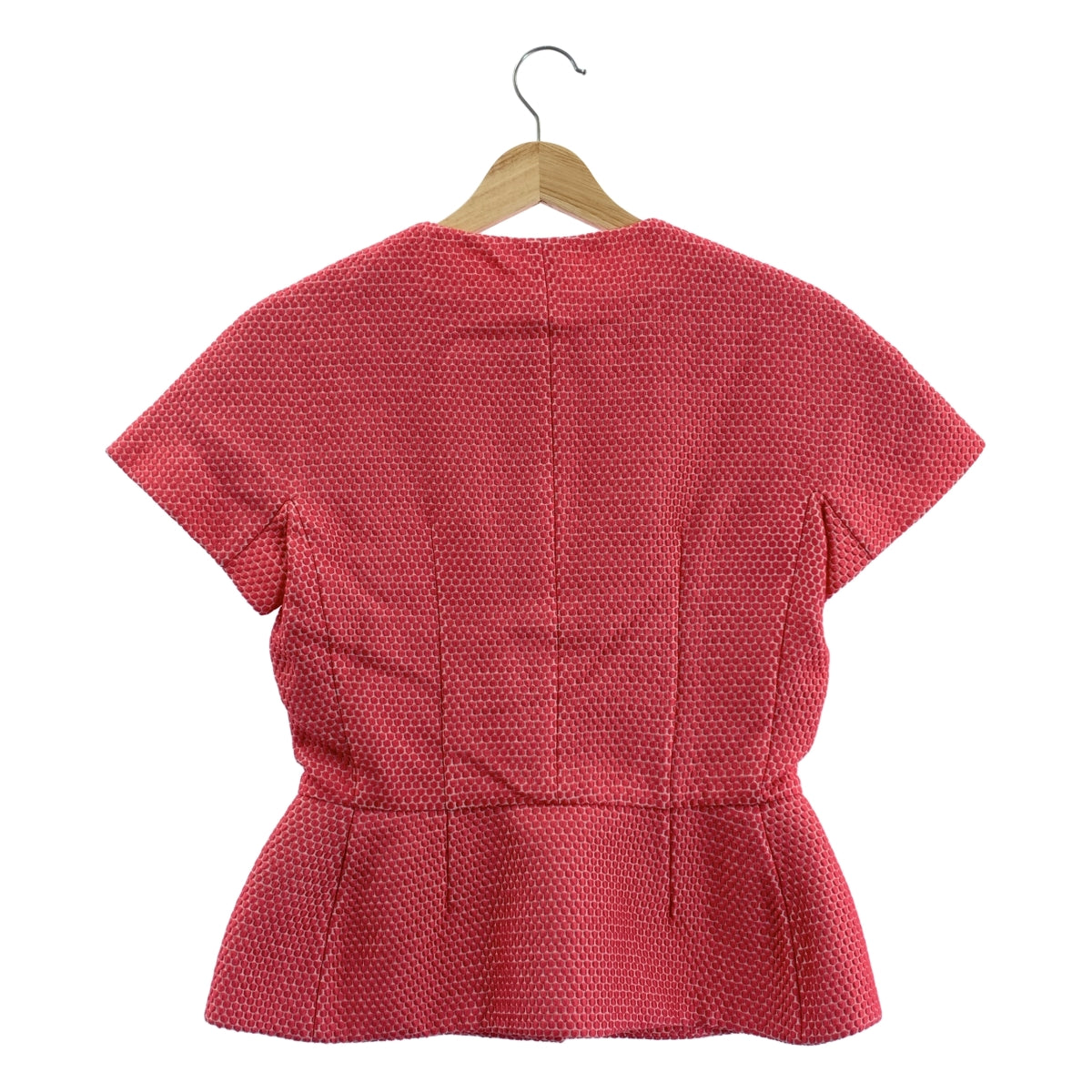 RED VALENTINO | 圓點繭型短袖無領外套 | 尺寸 38 | 粉紅/白色 | 女款