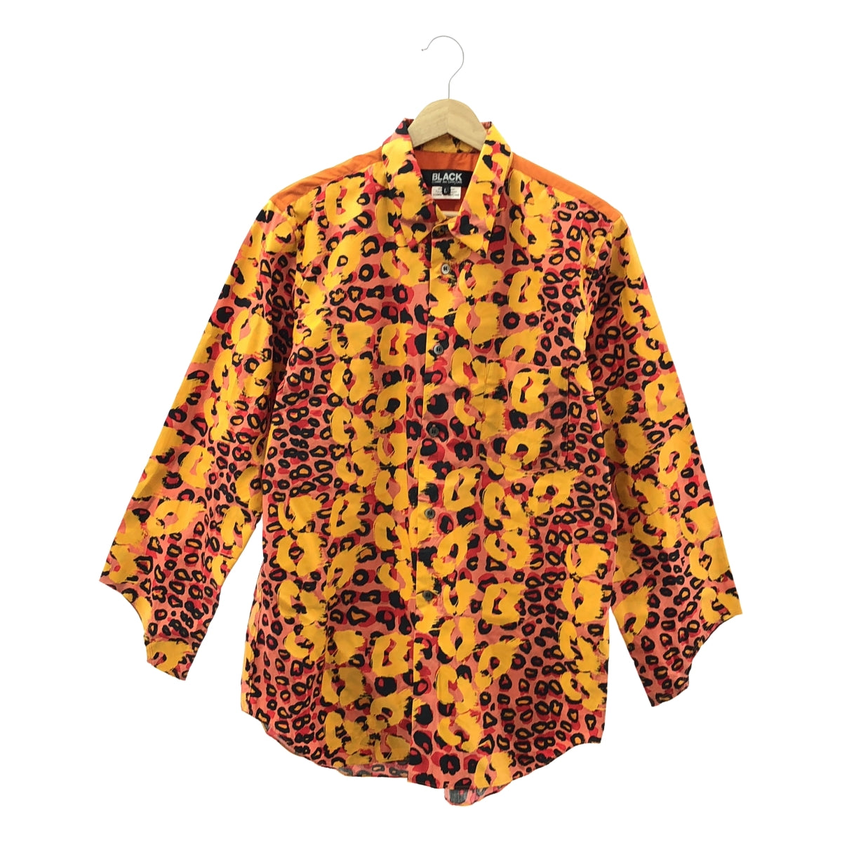 BLACK COMME des GARCONS / 블랙 콤 데 갤슨 | 2021SS | 소매 단절 코튼 레오파드 셔츠 | L | 남성