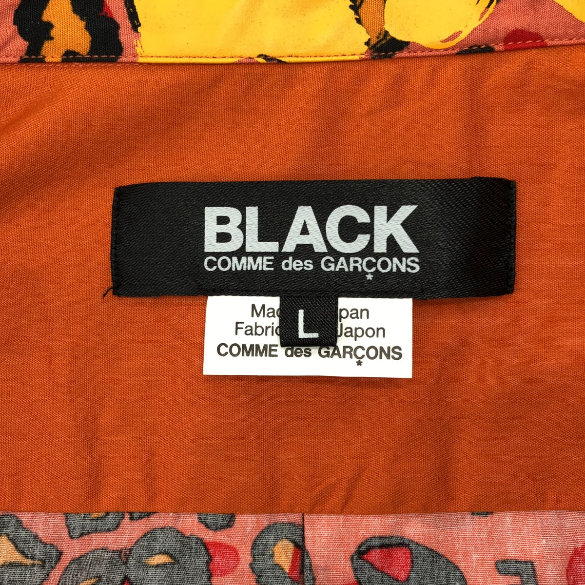 BLACK COMME des GARCONS / 블랙 콤 데 갤슨 | 2021SS | 소매 단절 코튼 레오파드 셔츠 | L | 남성