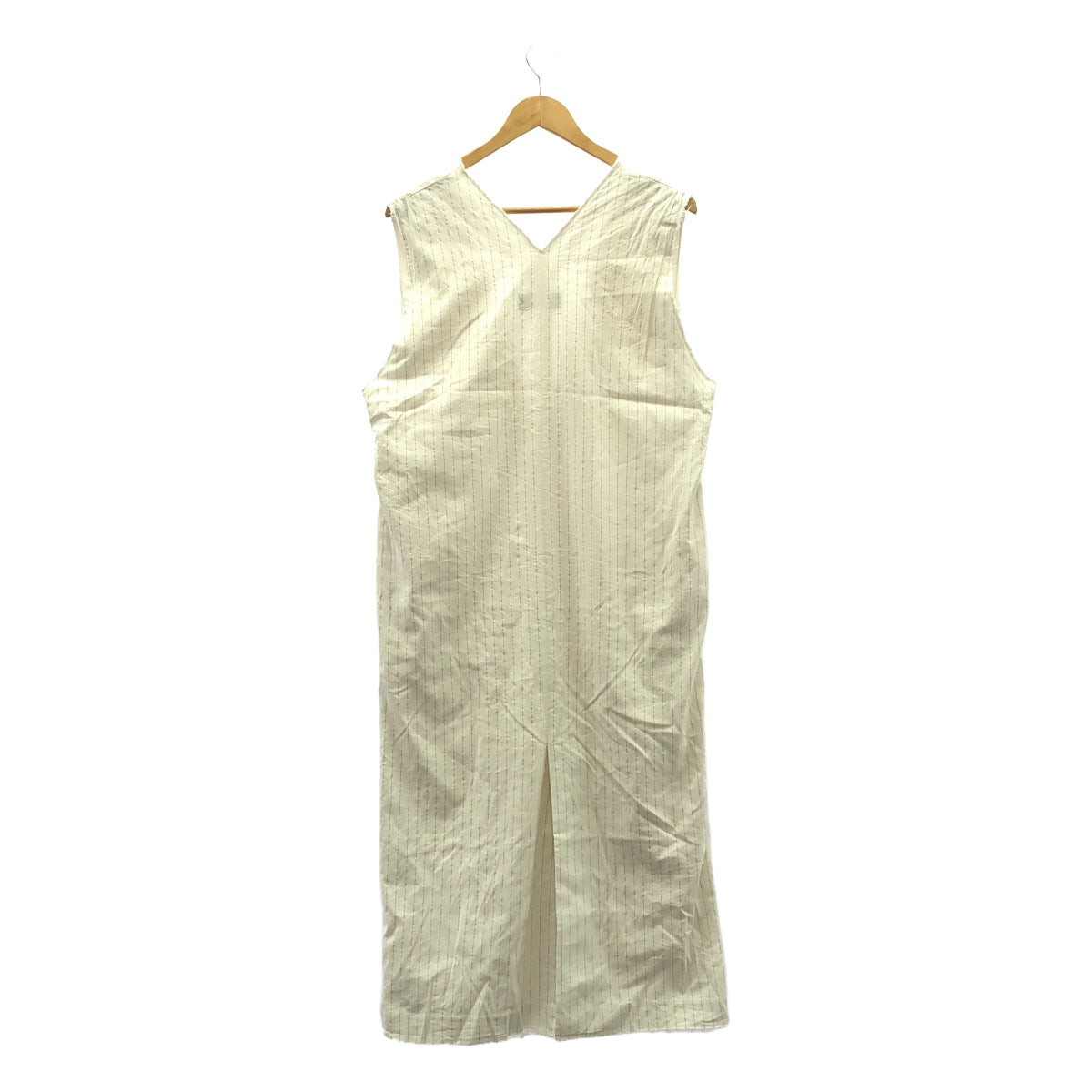 HELIOPOLE / エリオポール | DEEP V NECK DRESS / ディープVネック カットオフ ドレス ワンピース / 総裏地 | 38 | アイボリー | レディース