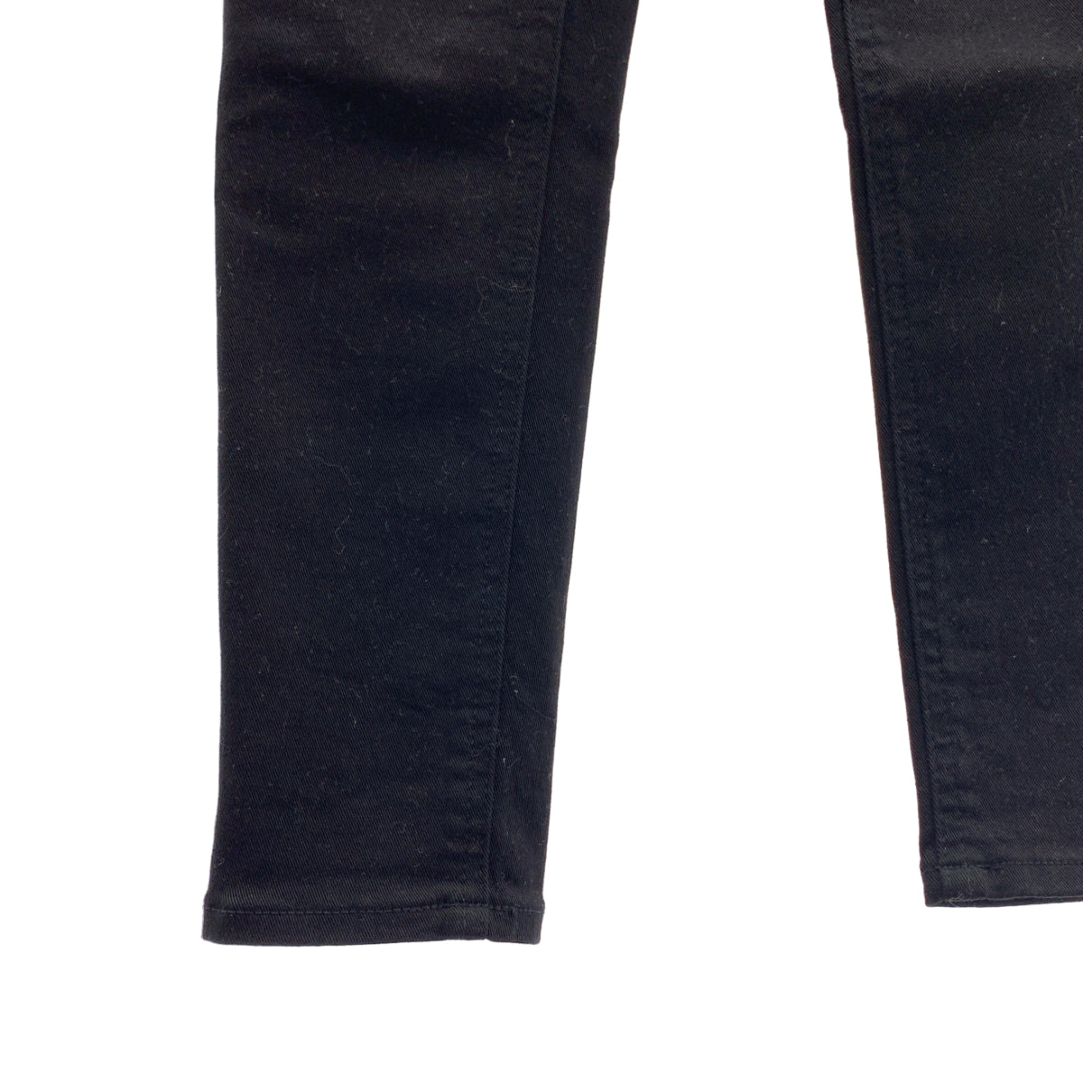 YANUK / ヤヌーク | ロゴレザーパッチ ストレッチ スキニー パンツ | 24 | ブラック | レディース