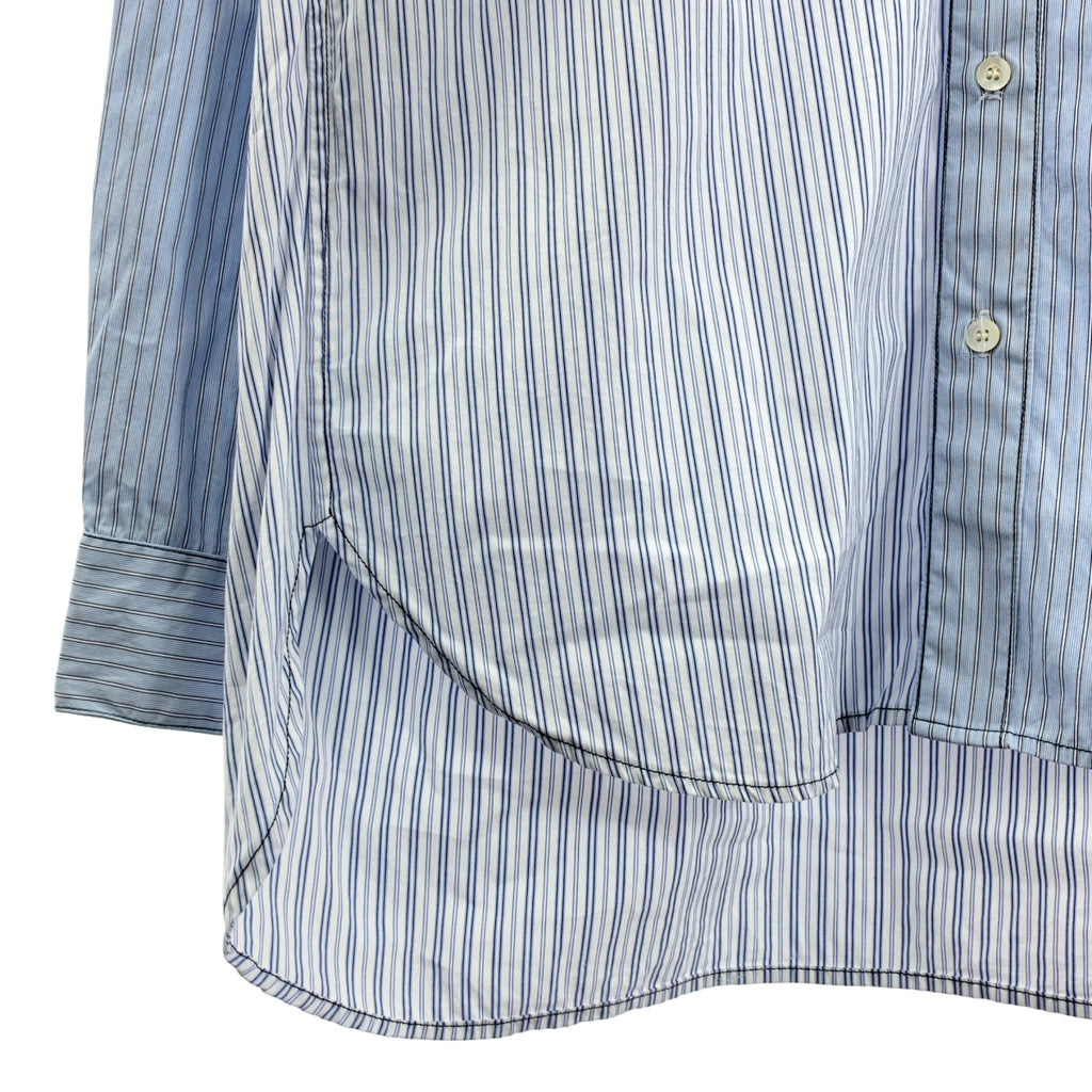 JieDa / ジエダ | CRAZY SWITCHING SHIRT ストライプ クレイジー スイッチングシャツ | 1 | ブルー | メンズ