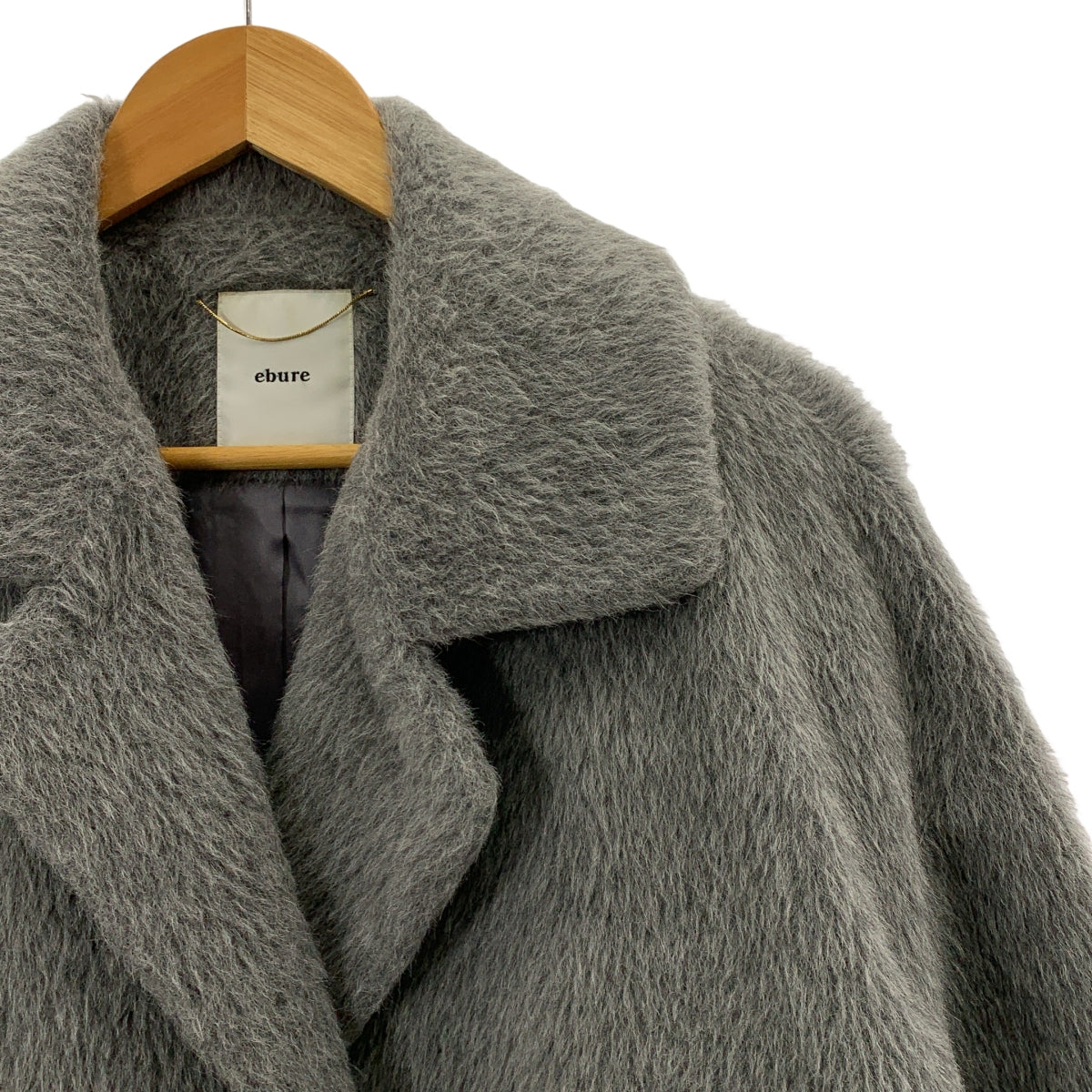 ebure / エブール | スーリーアルパカ シャギー チェスターコート | 36 | グレー | レディース