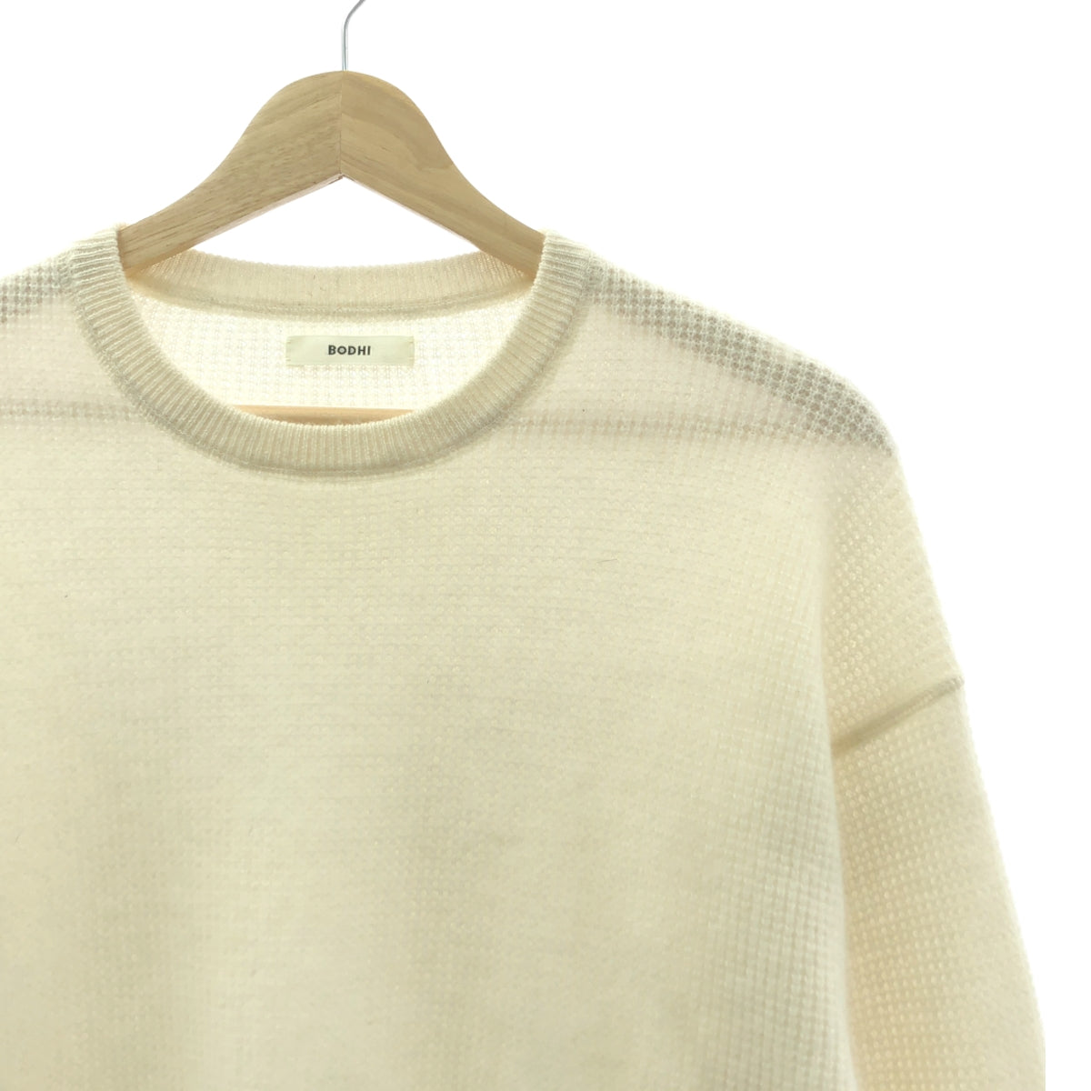 BODHI / ボーディ | 2024AW | CASHMERE WAFFLE THERMAL カシミヤ ワッフル サーマル ニット | 2 | VANILLA WHITE / バニラホワイト | メンズ