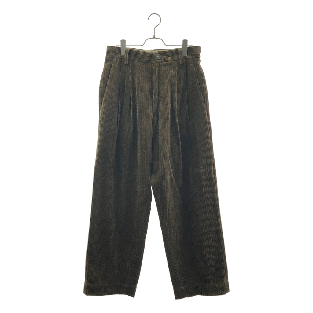 ziggy chen / ジギーチェン | CORDUROY FRONT PLEAT TROUSERS /  コーデュロイ 2タック ワイド トラウザーズ パンツ / 総裏地 | 44 | メンズ