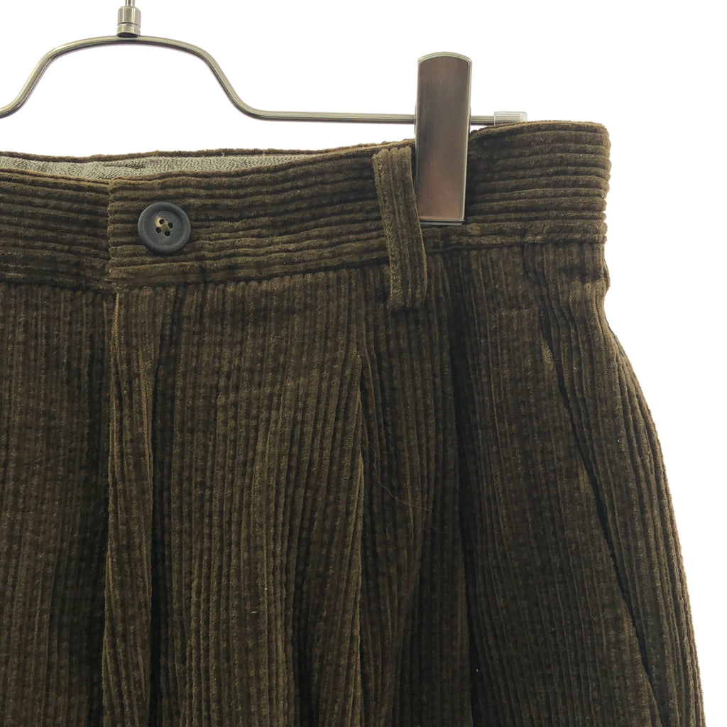 ziggy chen / ジギーチェン | CORDUROY FRONT PLEAT TROUSERS /  コーデュロイ 2タック ワイド トラウザーズ パンツ / 総裏地 | 44 | メンズ
