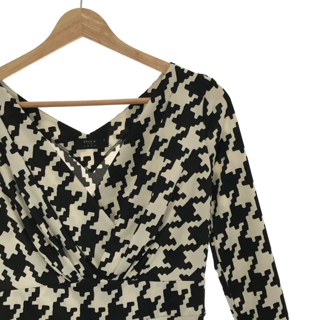 EPOCA THE SHOP / エポカ ザ ショップ | ジオメトリックプリント カシュクール ワンピース | 36 | ホワイト / ブラック | レディース