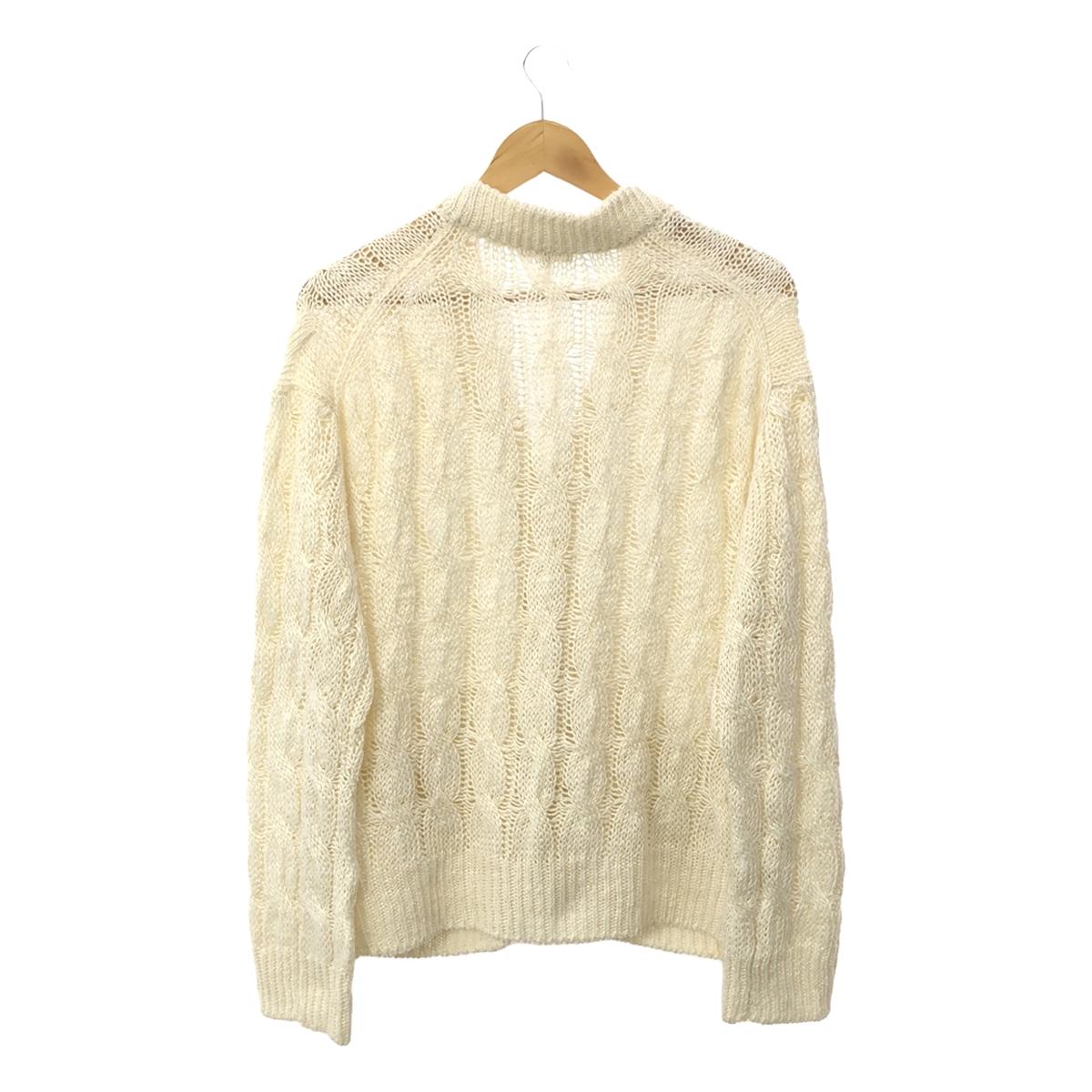 BLAMINK | SL/S 3G CABLE CD W Cable Knit Cardigan | 38 | Ivory | Women's