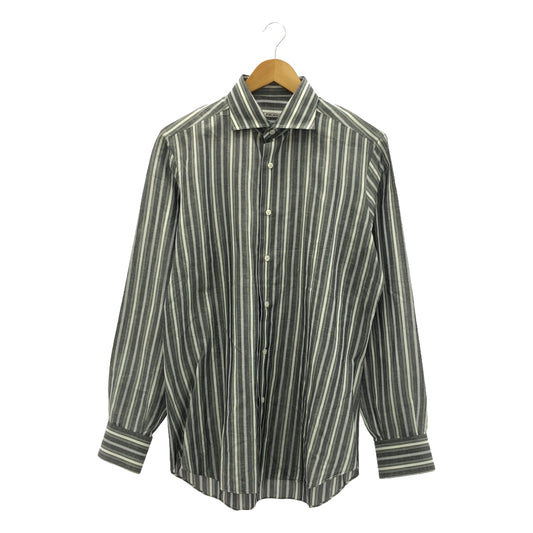 FRAY | Cotton Linen Striped Shirt | 15 3/4 (40) | Men's