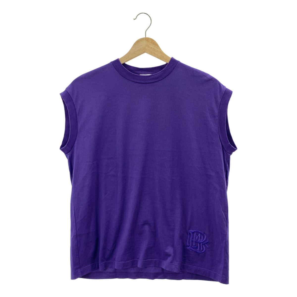 BLAMINK / 브라밍크 | 코튼 크루넥 자수 민소매 티셔츠 | 0 | 여성