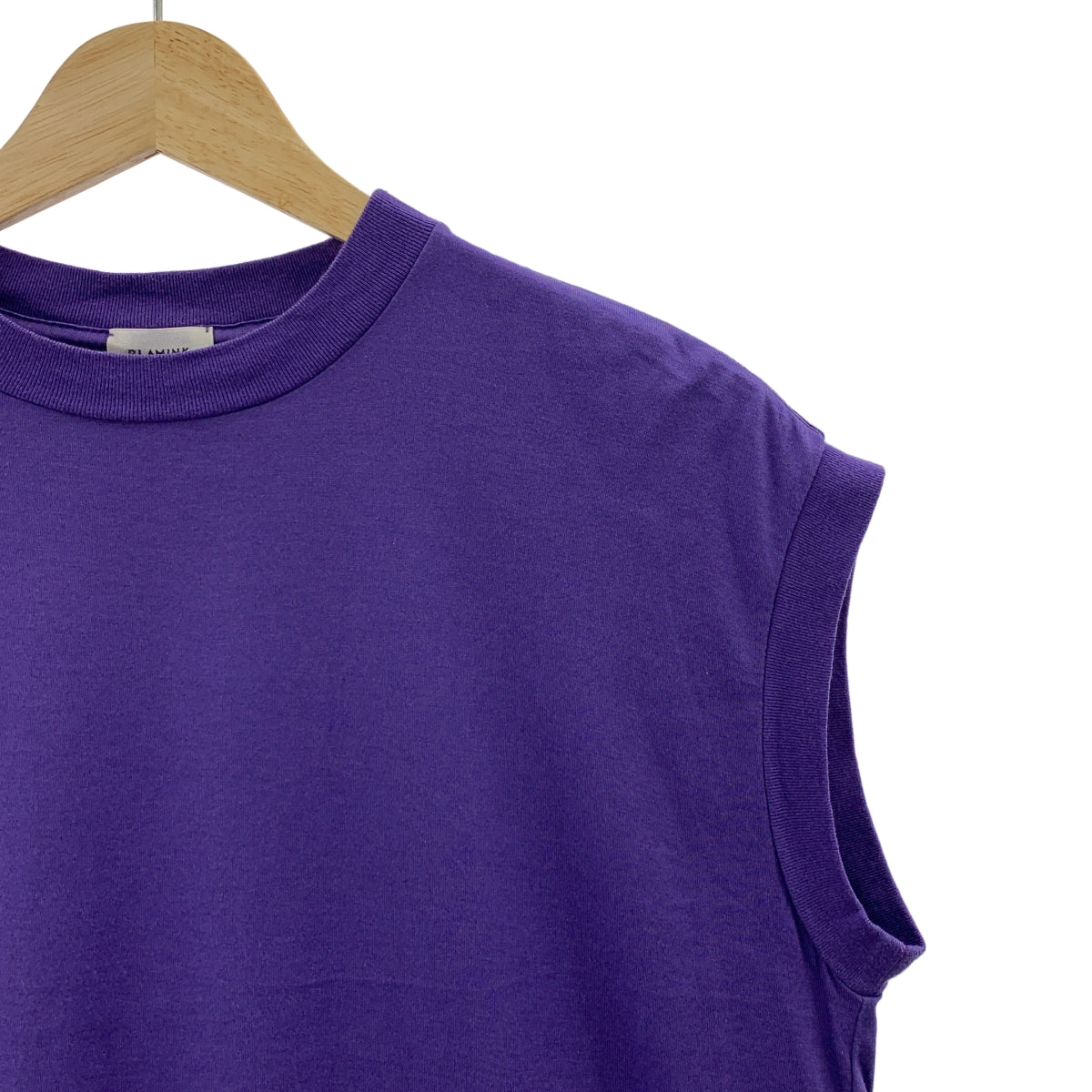 BLAMINK / 브라밍크 | 코튼 크루넥 자수 민소매 티셔츠 | 0 | 여성