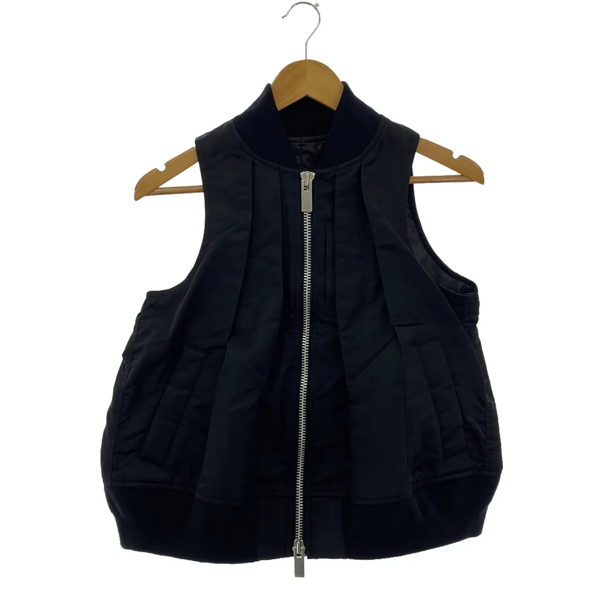 【신품】 sacai / 사카이 | 2024SS | Nylon Twill Vest 베스트 재킷 | 1 | 블랙 | 여성