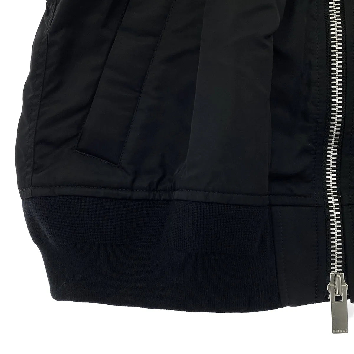 【신품】 sacai / 사카이 | 2024SS | Nylon Twill Vest 베스트 재킷 | 1 | 블랙 | 여성