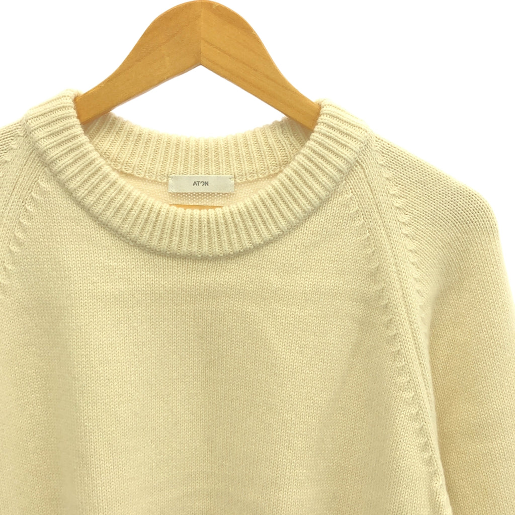 ATON / エイトン | CASHMERE WASHI カシミヤ 和紙 ニット クルーネック セーター | 4 | アイボリー | メンズ