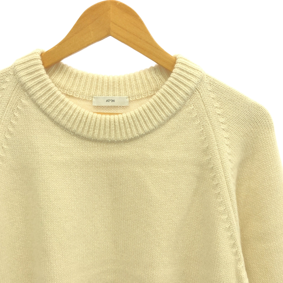 ATON / エイトン | CASHMERE WASHI カシミヤ 和紙 ニット クルーネック セーター | 4 | アイボリー | メンズ