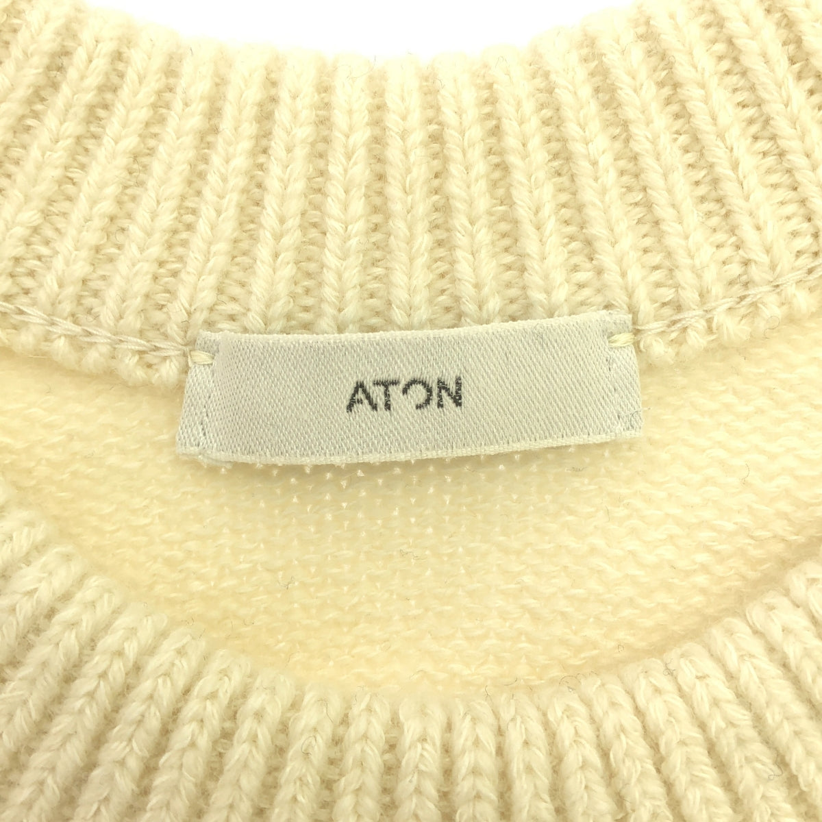 ATON / エイトン | CASHMERE WASHI カシミヤ 和紙 ニット クルーネック セーター | 4 | アイボリー | メンズ