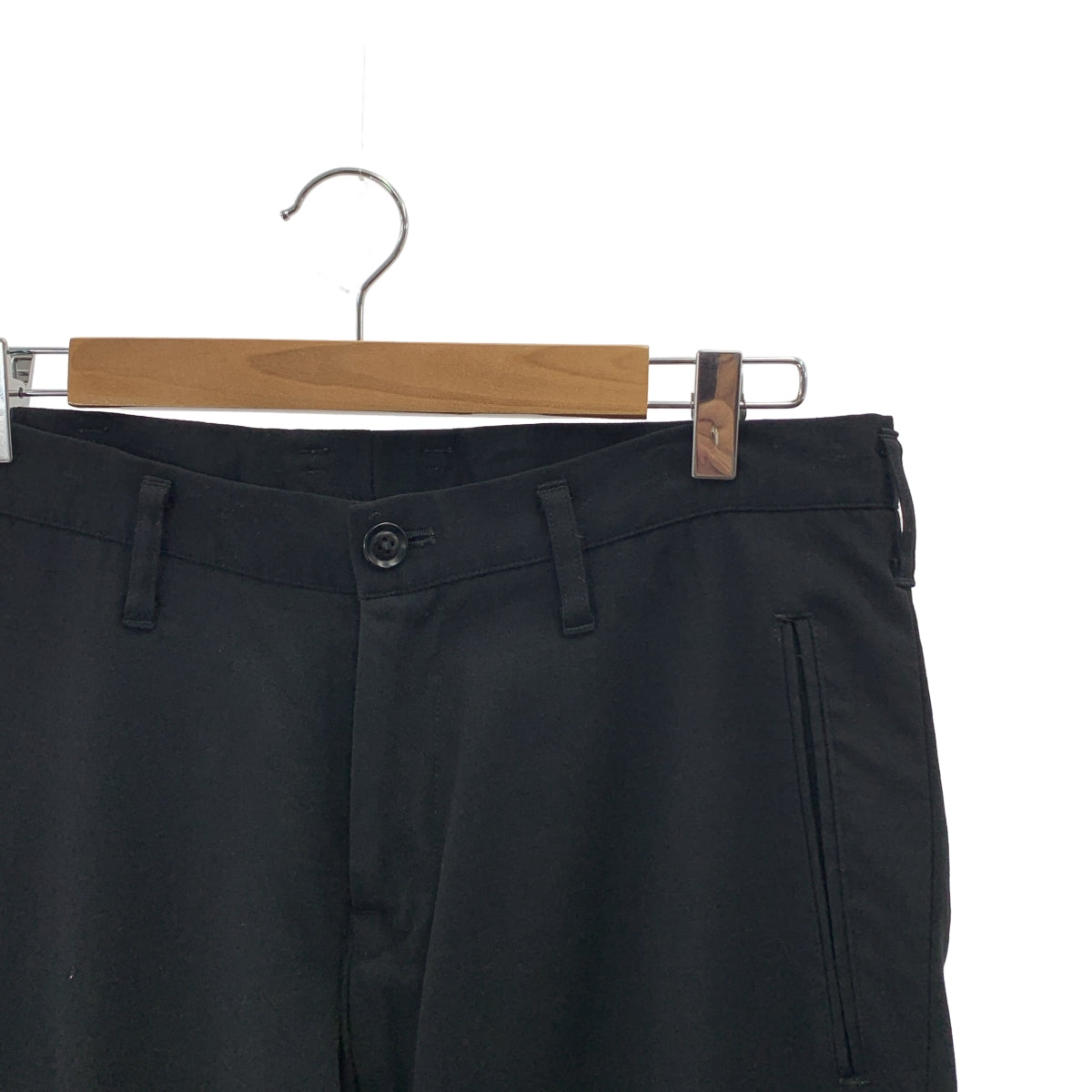 YOHJI YAMAMOTO POUR HOMME | 2018 秋冬 | 膝蓋設計彈性羊毛錐形褲 | 2 碼 | 黑色 | 男款