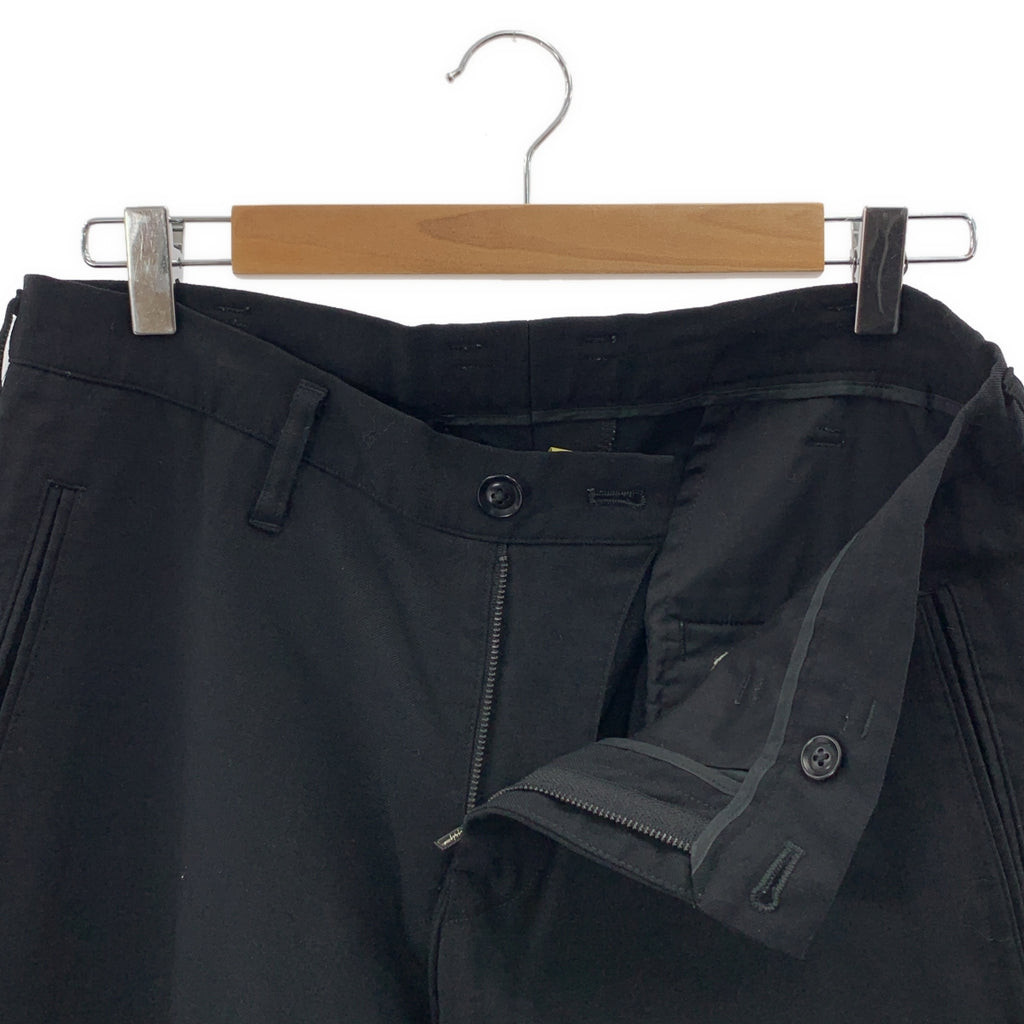 YOHJI YAMAMOTO POUR HOMME / ヨウジヤマモトプールオム | 2018AW | ニーデザイン ストレッチウール テーパードパンツ | 2 | ブラック | メンズ