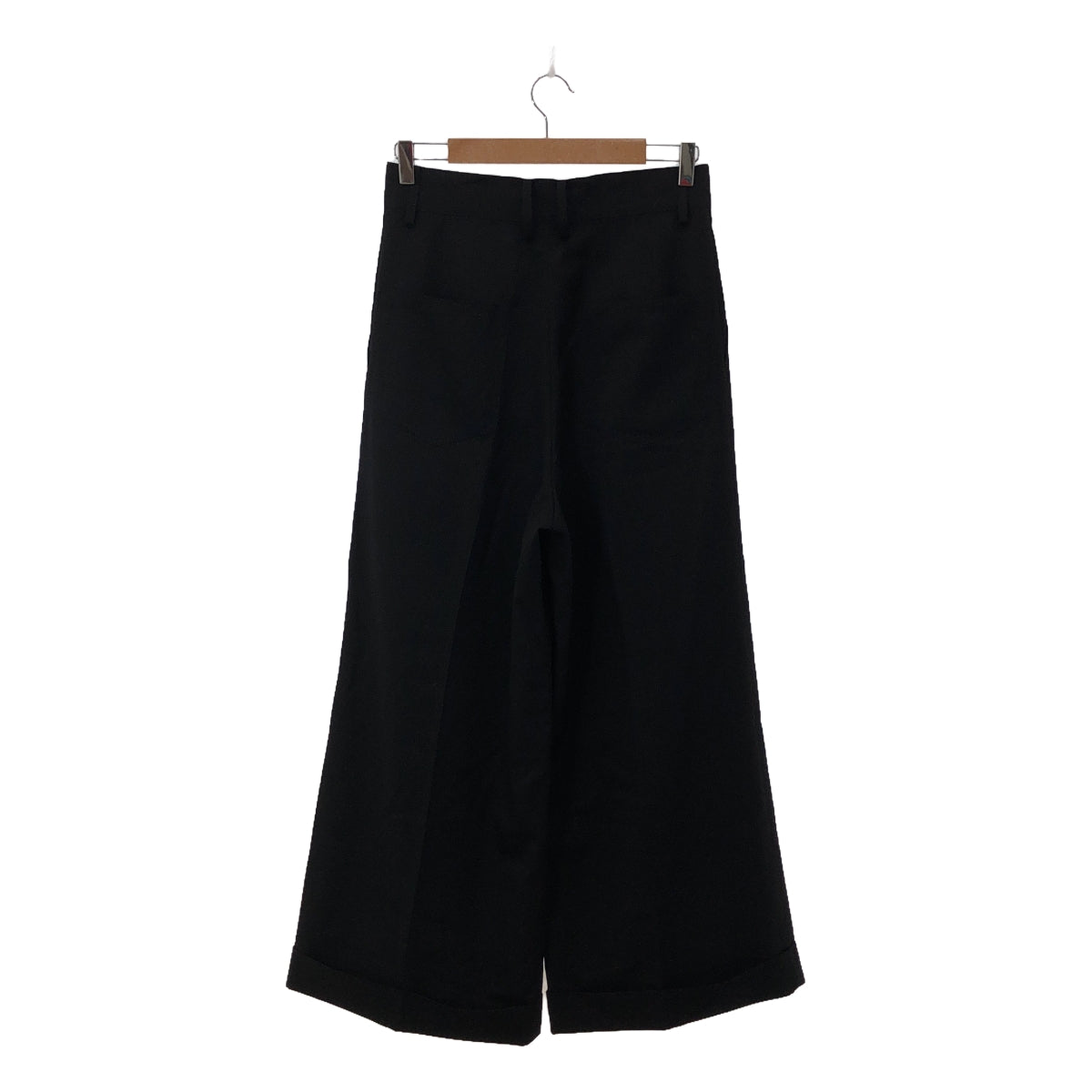 【미품】 REGULATION Yohji Yamamoto / 레귤레이션 요우지야마모토 | GABARDINE R-2 TUCK BAGGY PANTS / 울 개버진 탁 와이드 버기 팬츠 | 2 | 블랙 | 여성