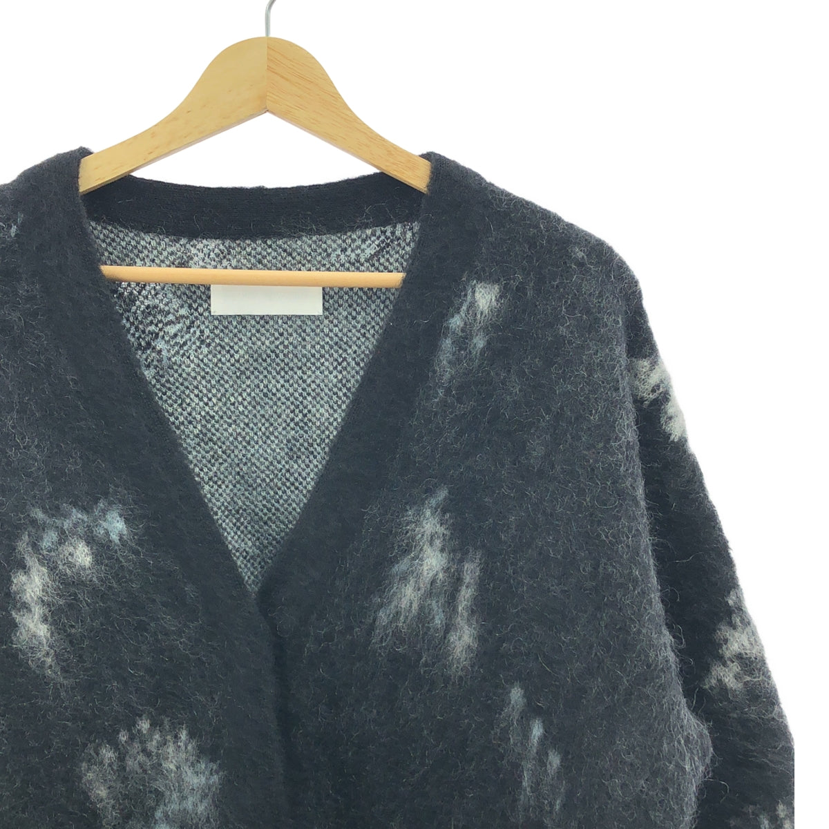 Mame Kurogouchi / マメクロゴウチ | 2022AW | 伊勢丹別注 Wool Mohair Floral Knitted Cardigan ウールモヘヤ フローラル ニットカーディガン | 2 | ブラック | レディース