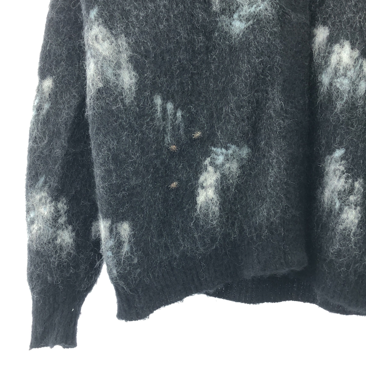 Mame Kurogouchi / マメクロゴウチ | 2022AW | 伊勢丹別注 Wool Mohair Floral Knitted Cardigan ウールモヘヤ フローラル ニットカーディガン | 2 | ブラック | レディース