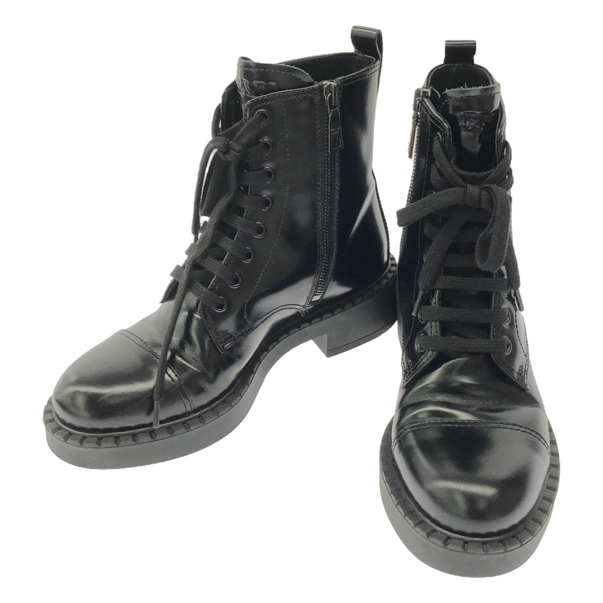 PRADA | Leather side zip-up boots | 35.5 | Women's