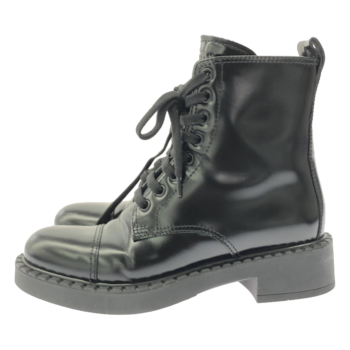 PRADA | Leather side zip-up boots | 35.5 | Women's