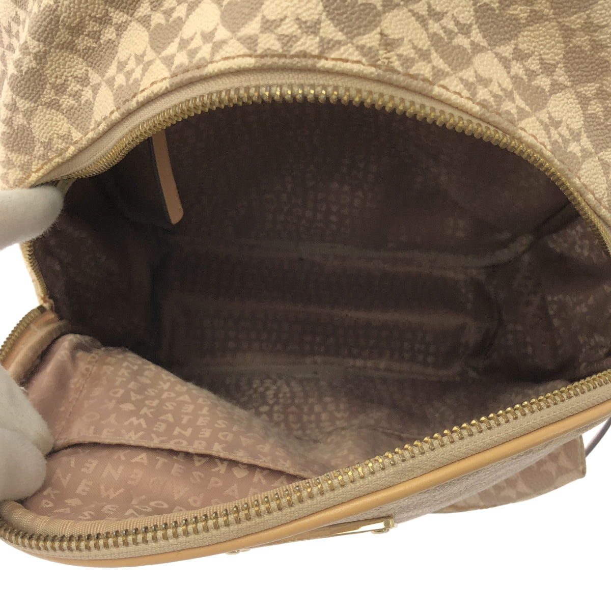 KATE SPADE / 케이트 스페이드 | 총 무늬 PVC 백팩 | 베이지계 | 여성