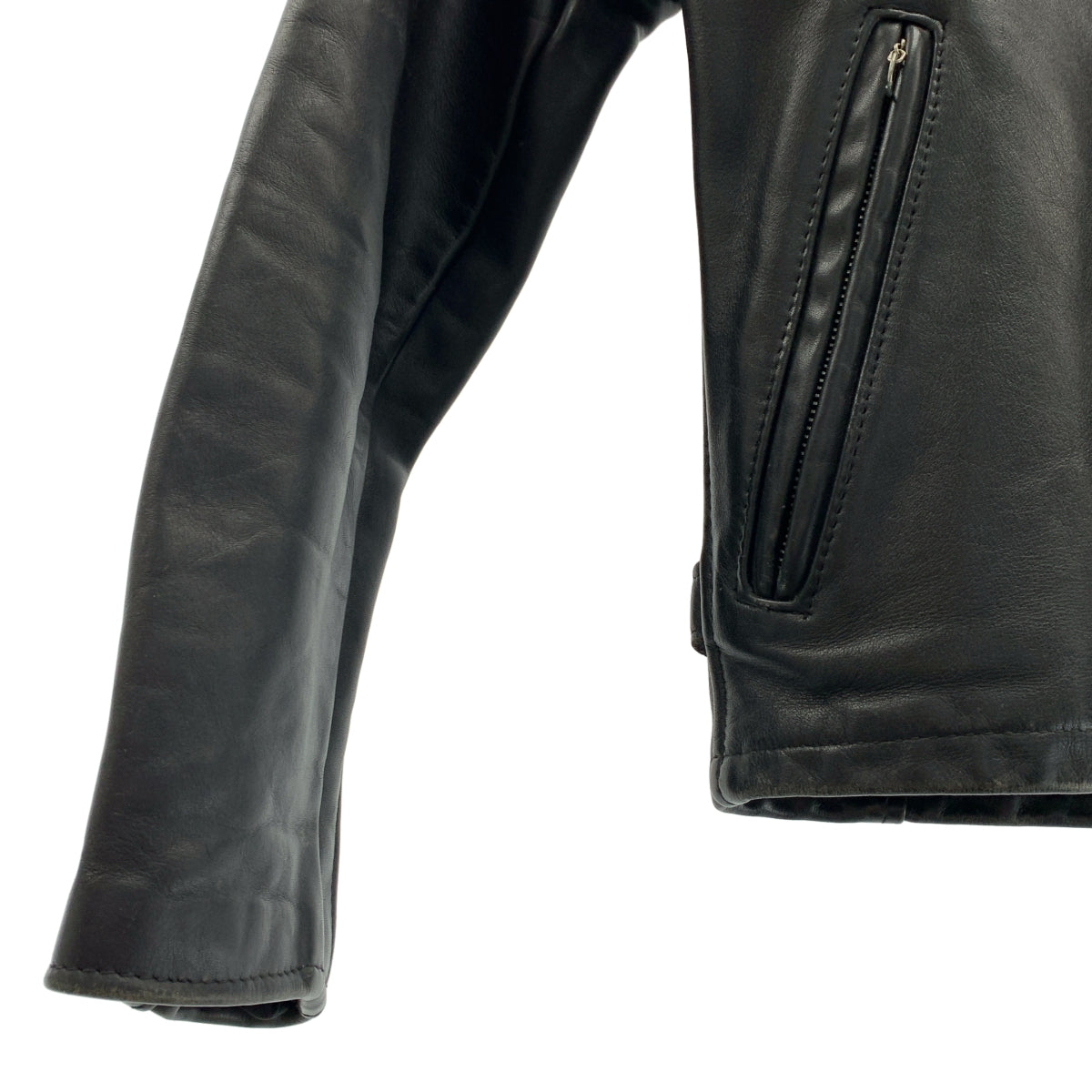 SCHOTT | 單層皮革騎士夾克，附可拆式內襯 | 尺寸 34 | 黑色 | 男款