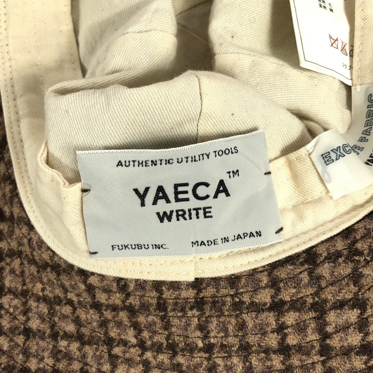 YAECA WRITE | Wool houndstooth pattern 6 panel hat | ONE | Others