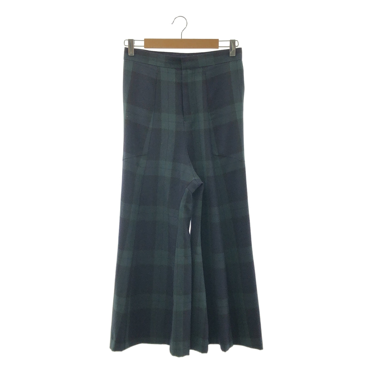 JUNYA WATANABE COMME des GARCONS / 준야와타나베 | 2011AW | 체크 와이드 플레어 팬츠 | S | 그린/네이비 | 여성