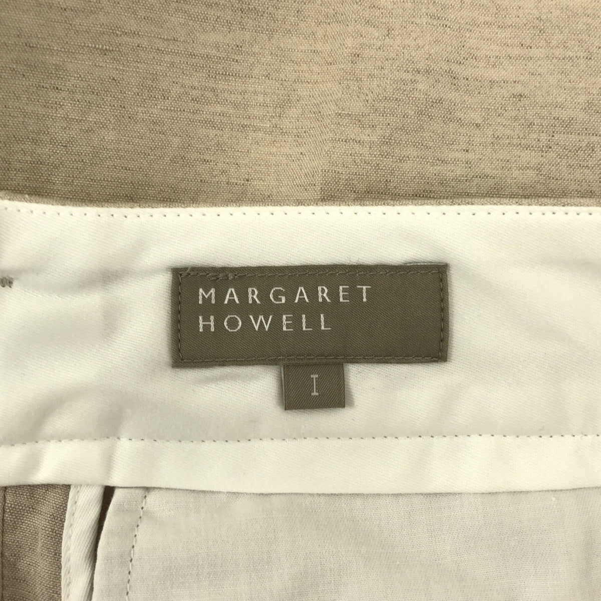MARGARET HOWELL / マーガレットハウエル | ワイド リネン パンツ | 1 | ベージュ | レディース