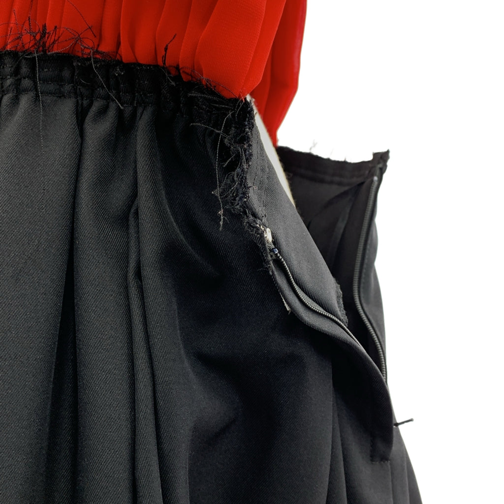 【미품】 COMME des GARCONS / 콤데 갤슨 | 2020AW | 개더 민소매 볼륨 원피스 | S | 블랙 / 레드 | 여성