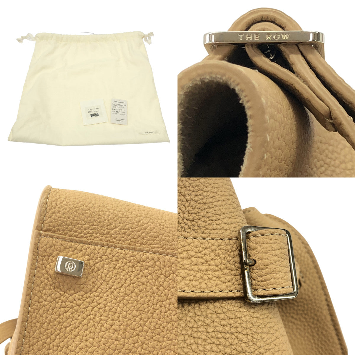 [狀況極佳] THE ROW | Margaux 10 / Margaux 兩用皮革手提包配肩帶 | 淺駝色 | 女款