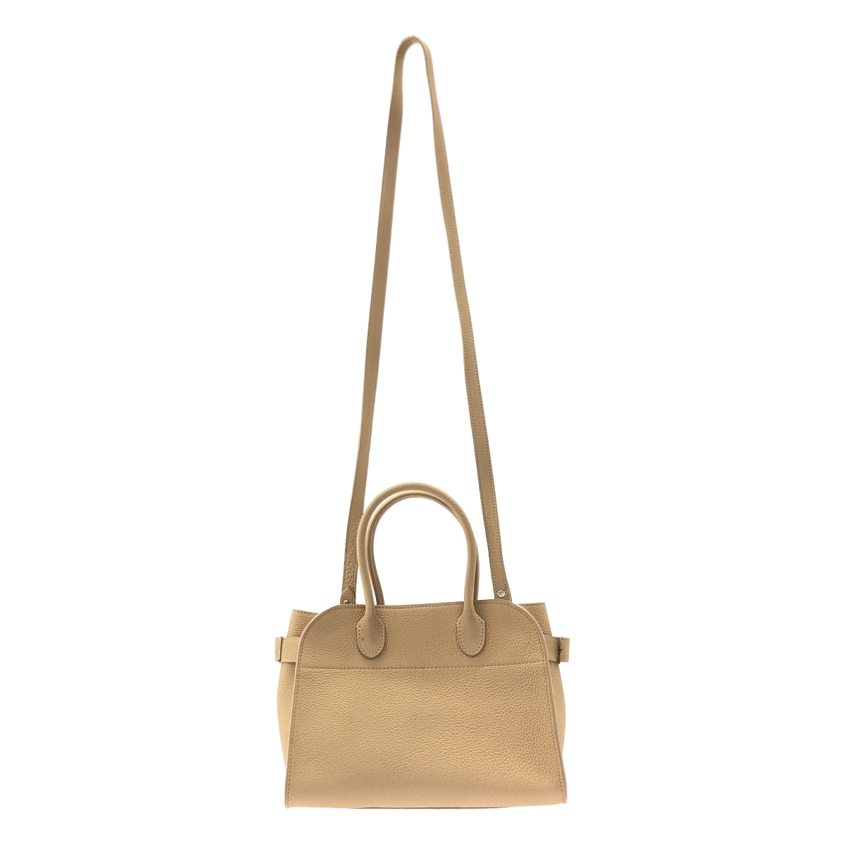 [狀況極佳] THE ROW | Margaux 10 / Margaux 兩用皮革手提包配肩帶 | 淺駝色 | 女款