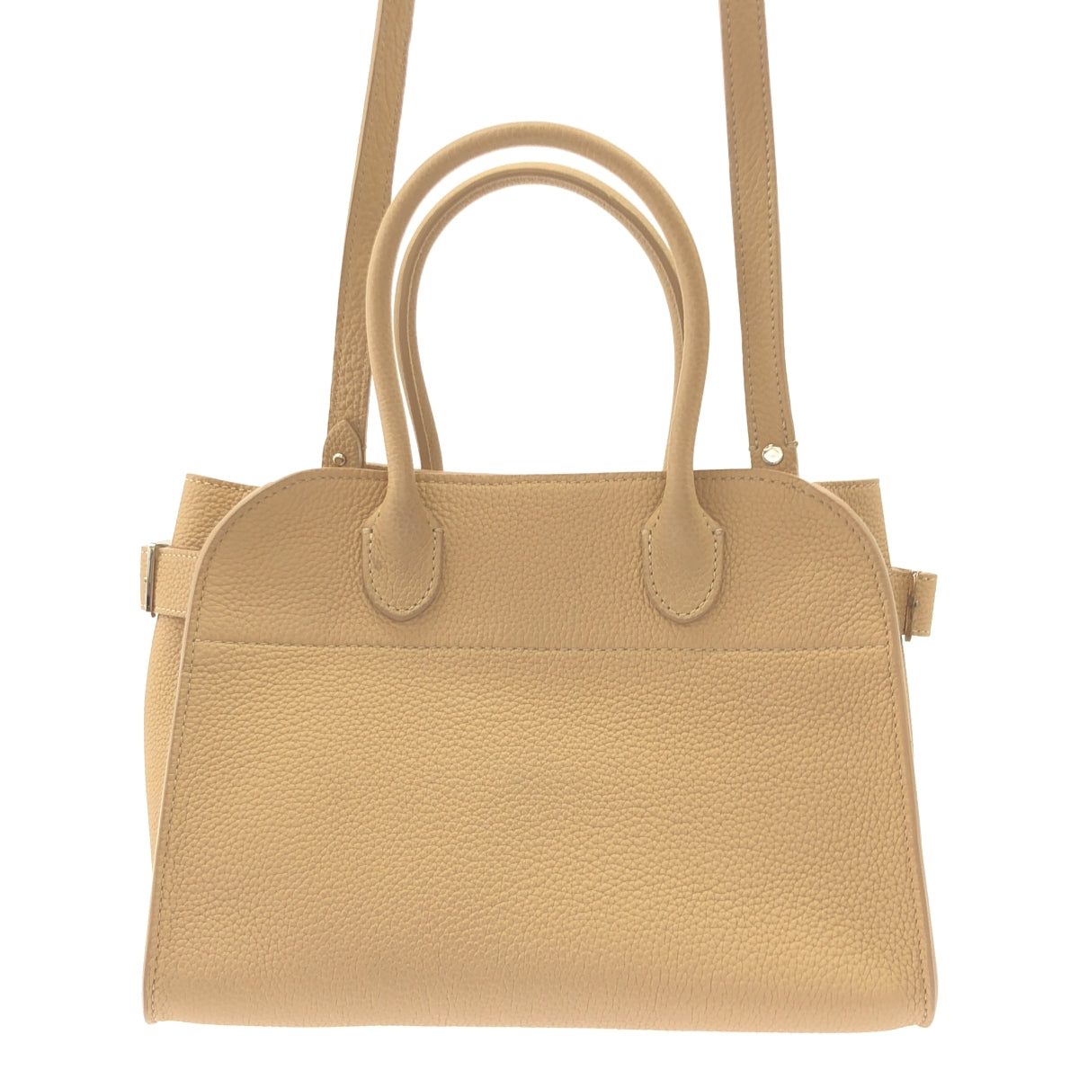 [狀況極佳] THE ROW | Margaux 10 / Margaux 兩用皮革手提包配肩帶 | 淺駝色 | 女款